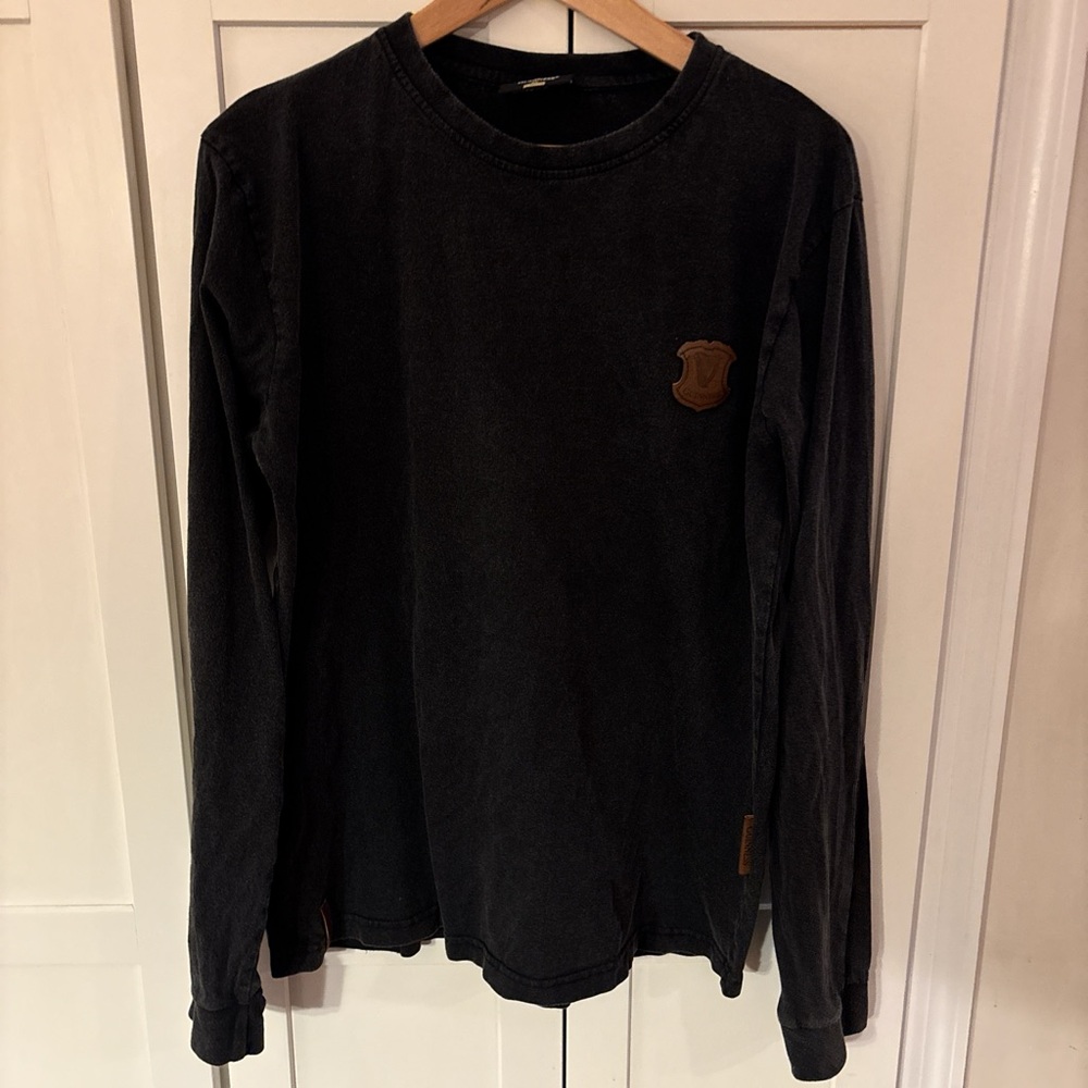 Guinness Black Long Sleeve Shirt with leather embellishments